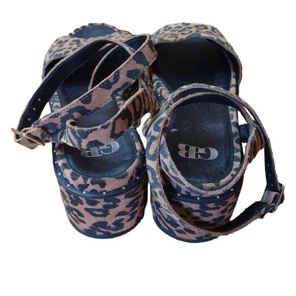 Gianni Bini Leopard Animal Print Y2K 00s Platform Chunky Strappy Sandals Sz 7.5 - Picture 5 of 7